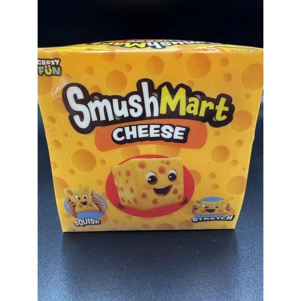 NEW SmushMart CHEESE 5 in. Squishy Squeezy Stretchy SEALED VIRAL From Five Below